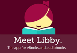 Smiling girl reading. Meet Libby, the app for ebooks and audiobooks