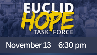 Logo for Euclid Hope Task Force and the date: November 13 6:30 pm.