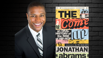 Photo of author Jonathan Abrams with his book "The Come Up."